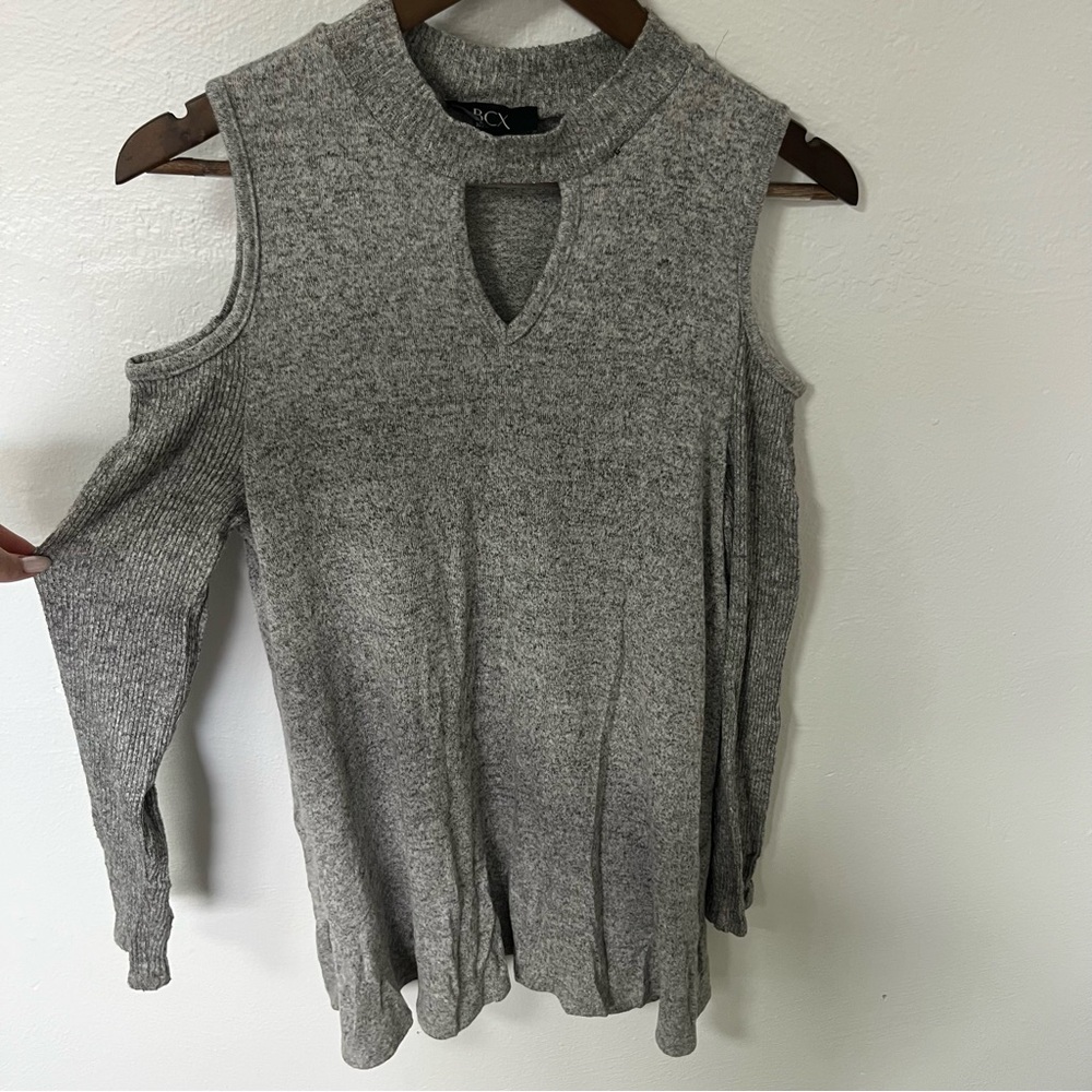 BCX Heather Gray Knit Sweater